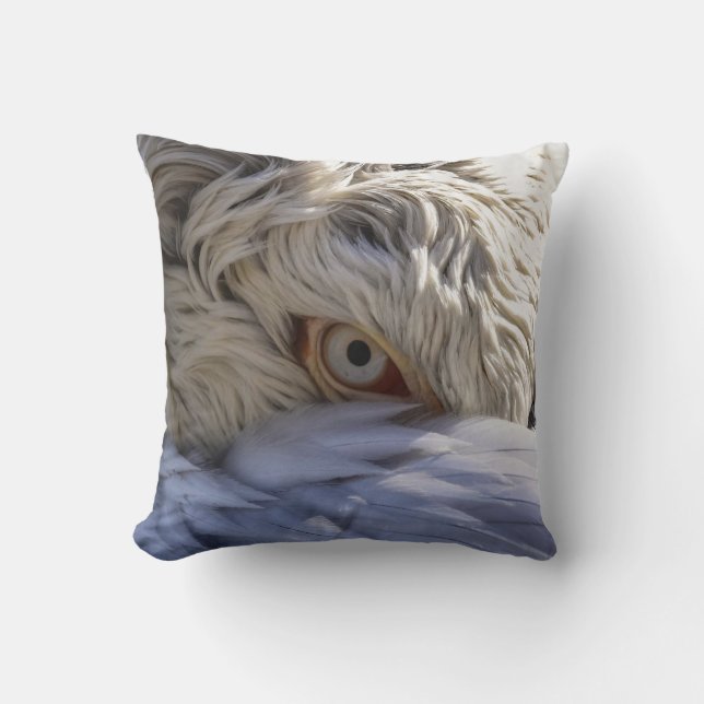 The Eye of a Pelican Throw Pillow (Front)