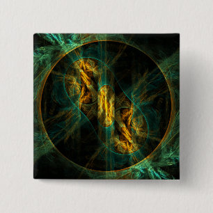 The Eye of the Jungle Abstract Art Button (square)