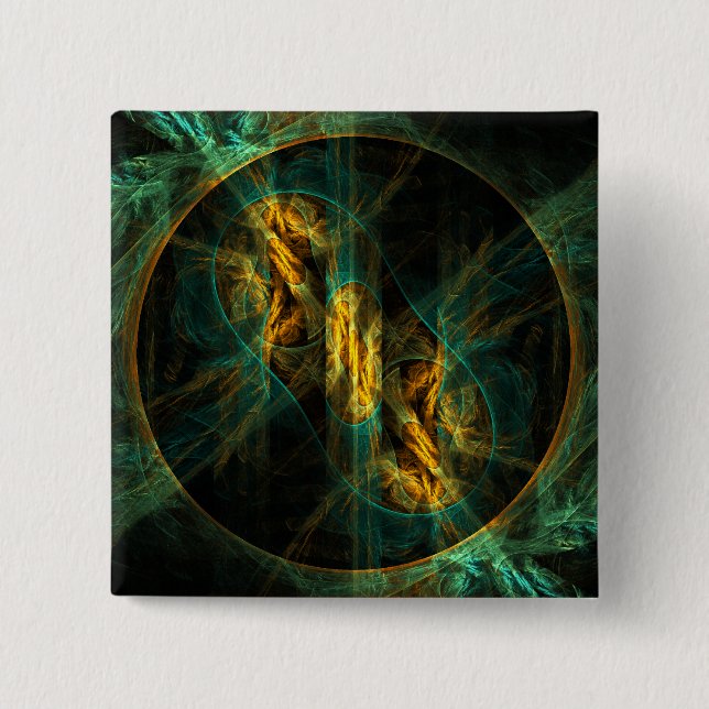 The Eye of the Jungle Abstract Art Button (square) (Front)