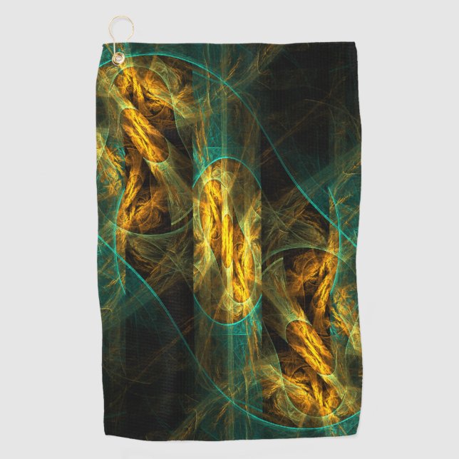 The Eye of the Jungle Abstract Art Golf Towel (Front)