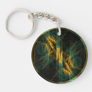The Eye of the Jungle Abstract Art Keychain