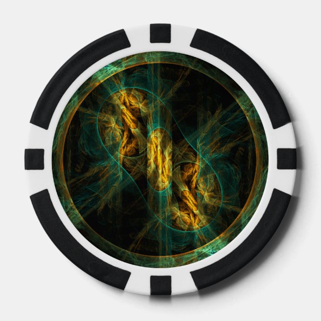 The Eye of the Jungle Abstract Art Poker Chips (Front)