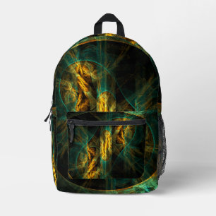 The Eye of the Jungle Abstract Art Printed Backpack