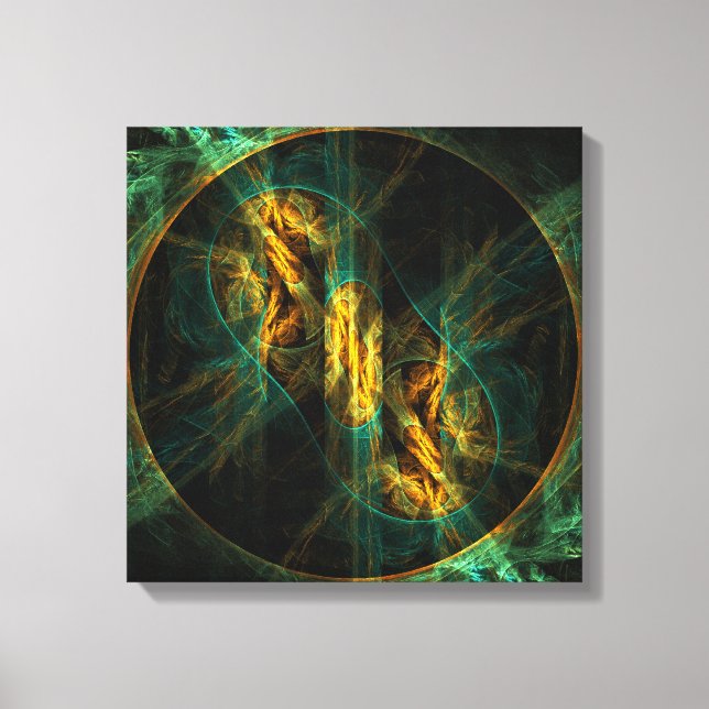 The Eye of the Jungle Abstract Art Quad Canvas Print (Front)