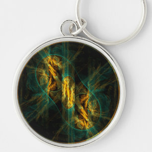 The Eye of the Jungle Abstract Art Small Keychain