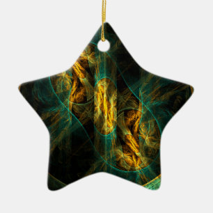 The Eye of the Jungle Abstract Art Star Ornament