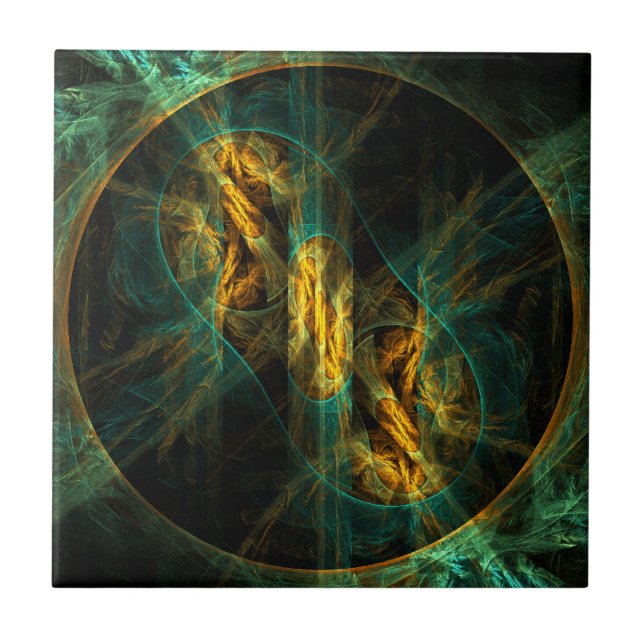 The Eye of the Jungle Abstract Art Tile (Front)