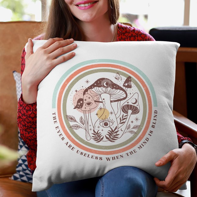 The Eyes Are Useless When The Mind Is Blind Boho Throw Pillow (Creator Uploaded)