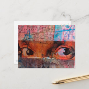 The Eyes junk journal Collage Postcard