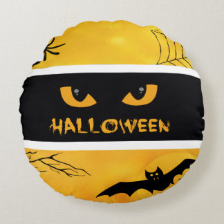 The Eyes of Halloween Round Throw Pillow (16")