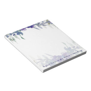 The eyes of the Lord purple floral   Notepad
