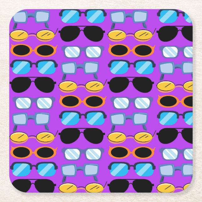 THE EYEWARE PATTERN SQUARE PAPER COASTER (Front)