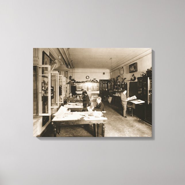 The Faberge Workshop (b/w photo) Canvas Print (Front)