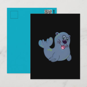 The Fabric Seal At Zazzle Mascot Logo Character Postcard