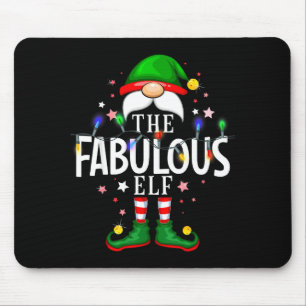 The Fabulous Elf Christmas Family Pajama Party Mouse Pad