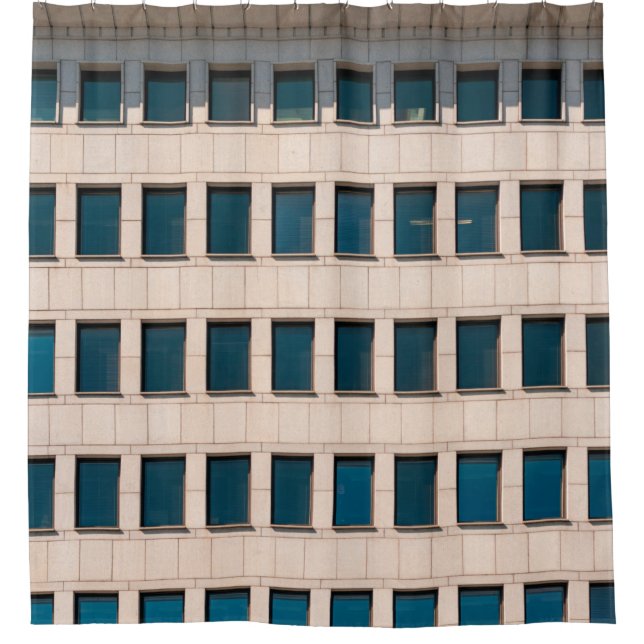 The facade of the modern building with rectangular (Front)