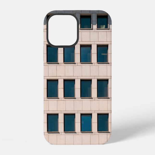 The facade of the modern building with rectangular iPhone case (Back)