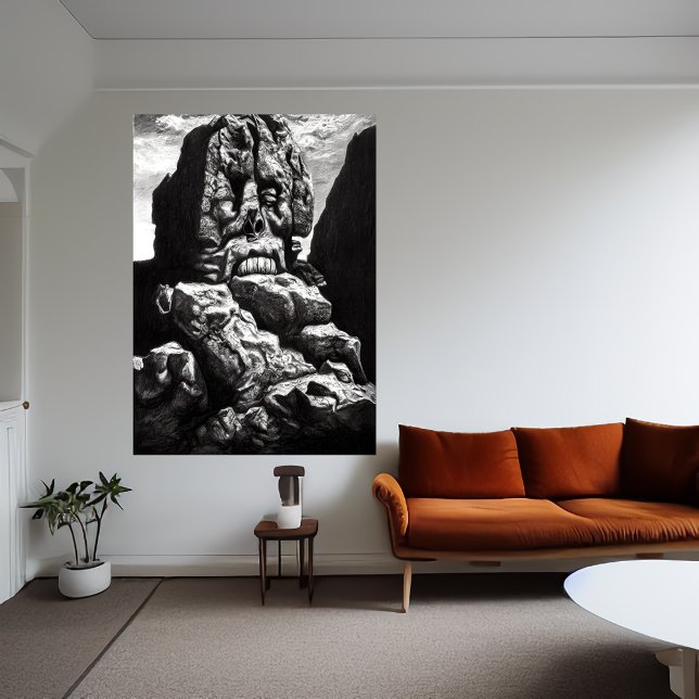 The face in the mountain  | AI Art  Poster (Creator Uploaded)