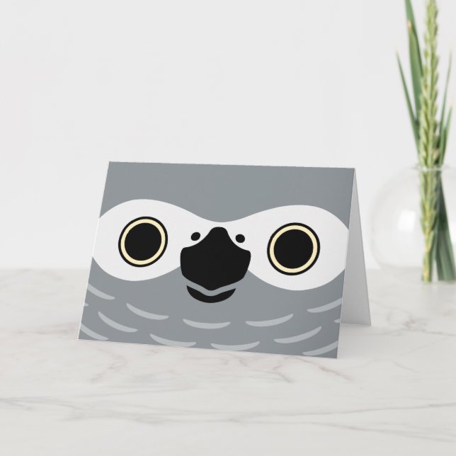 The face of a African Grey Parrot Card (Front)