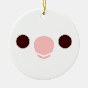 The face of a albino cockatiel ceramic ornament