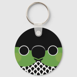 The face of a Black-capped Conure Keychain