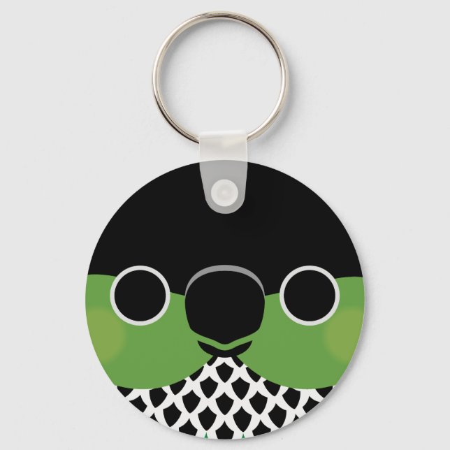 The face of a Black-capped Conure Keychain (Front)