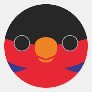 The face of a Black-capped lory Classic Round Sticker