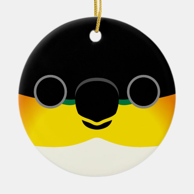 The face of a Black-headed Caique Ceramic Ornament (Front)