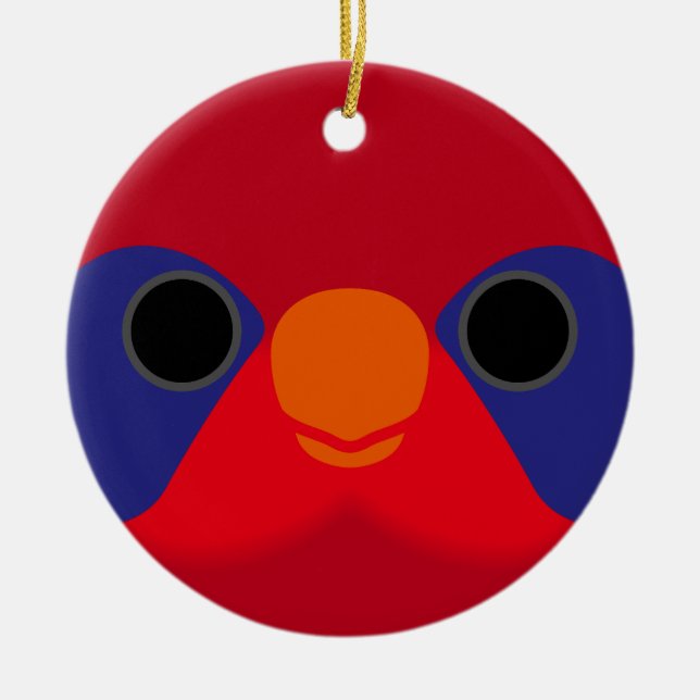 The face of a Black-winged lory Ceramic Ornament (Front)