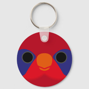 The face of a Black-winged lory Keychain
