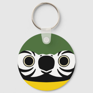 The face of a Blue-and-yellow macaw Keychain