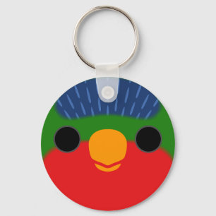 The face of a Blue-crowned lorikeet Keychain