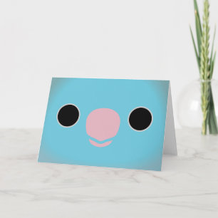 The face of a blue female Pacific parrotlet Card