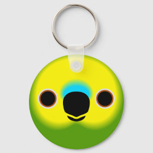 The face of a Blue-fronted amazon Keychain