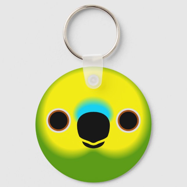 The face of a Blue-fronted amazon Keychain (Front)