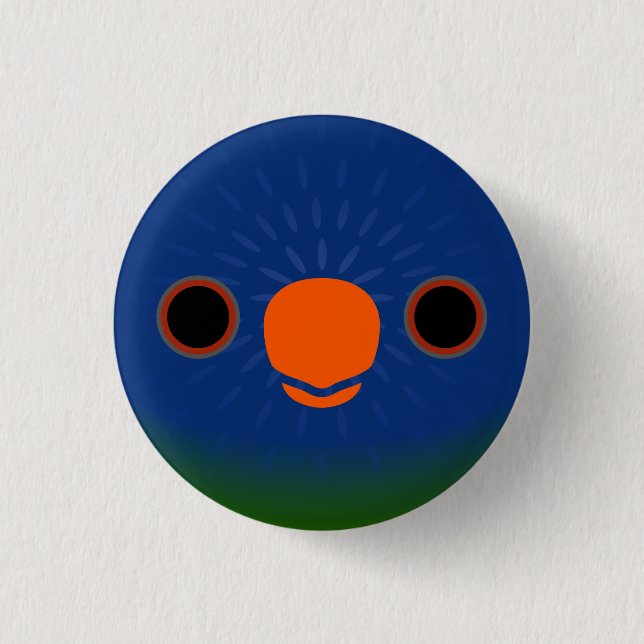 The face of a Blue-fronted lorikeet 1 Inch Round Button (Front)