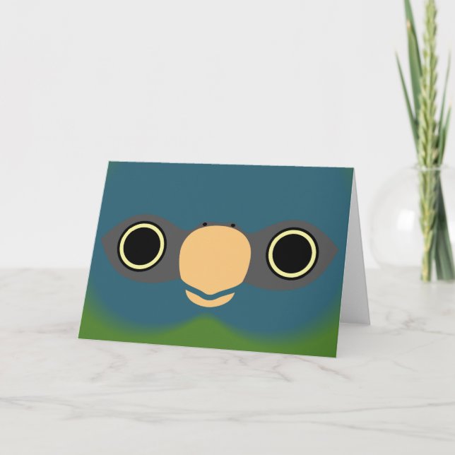 The face of a Blue-headed macaw Card (Front)