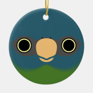 The face of a Blue-headed macaw Ceramic Ornament