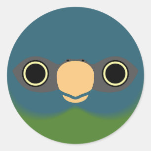 The face of a Blue-headed macaw Classic Round Sticker