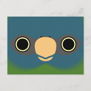 The face of a Blue-headed macaw Holiday Postcard