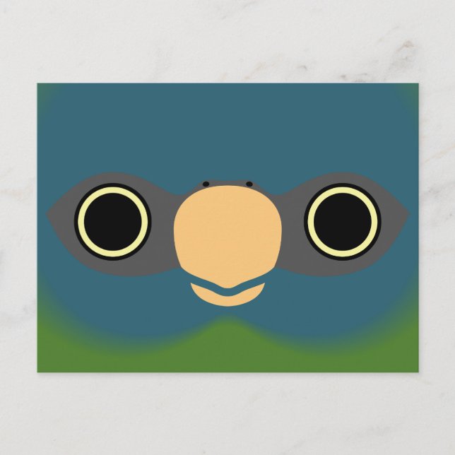 The face of a Blue-headed macaw Holiday Postcard (Front)
