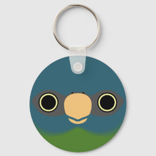 The face of a Blue-headed macaw Keychain
