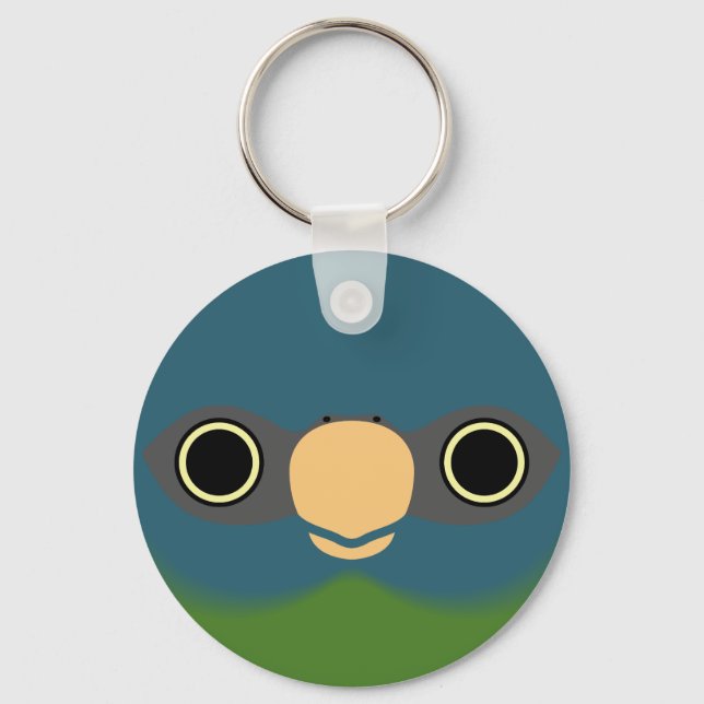 The face of a Blue-headed macaw Keychain (Front)