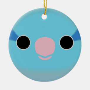 The face of a blue male Pacific parrotlet Ceramic Ornament