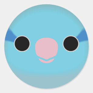 The face of a blue male Pacific parrotlet Classic Round Sticker