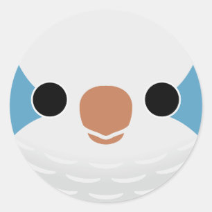 The face of a Blue Monk Parakeet Classic Round Sticker