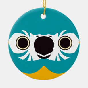The face of a Blue-throated macaw Ceramic Ornament