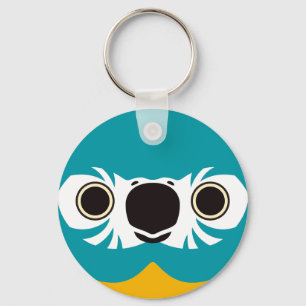 The face of a Blue-throated macaw Keychain