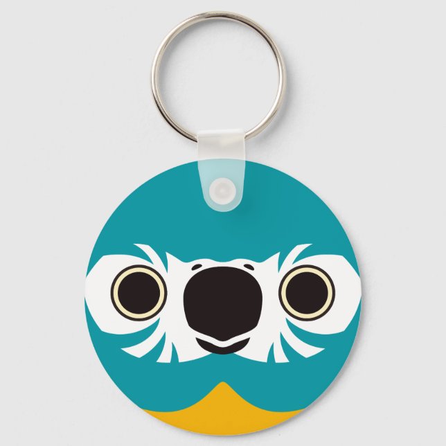 The face of a Blue-throated macaw Keychain (Front)