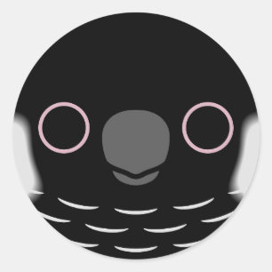 The face of a Carnaby's black cockatoo Classic Round Sticker